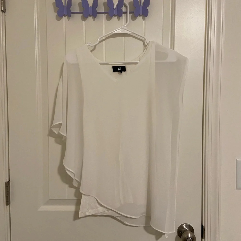EUC | iZ Byer women’s sheer overlay blouse — XS